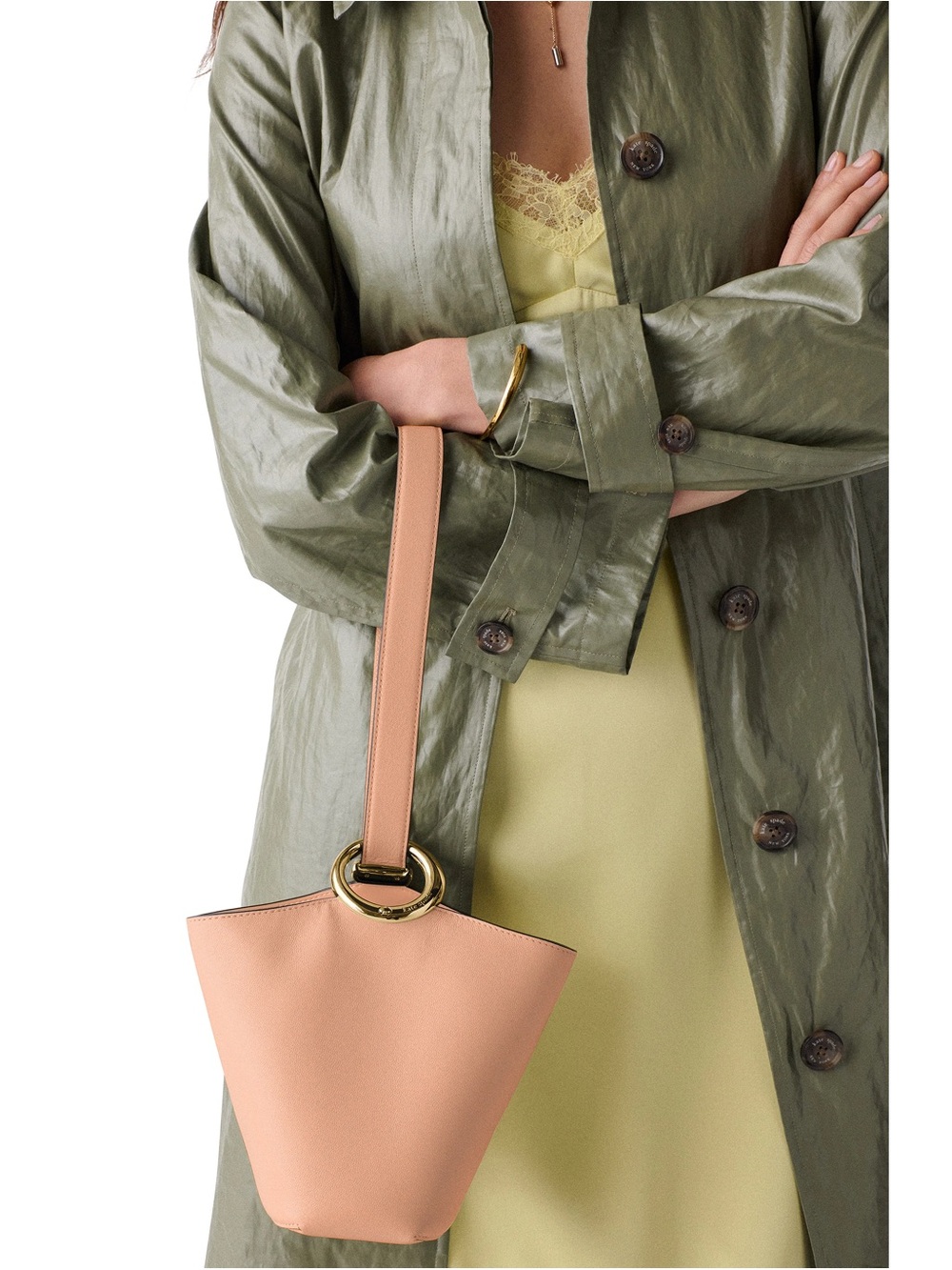 kate spade Peach Mini Bucket Bag with Gold Ring